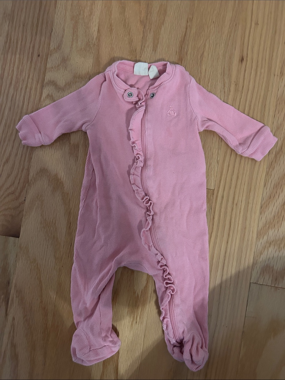 GAP Pink Ruffle Footed One-Piece